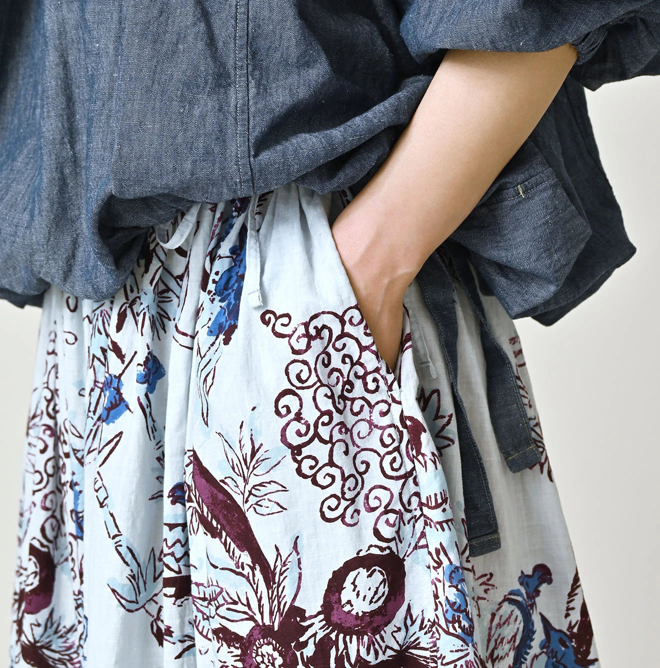 45R Cotton Linen Palampore Skirt - Image 7