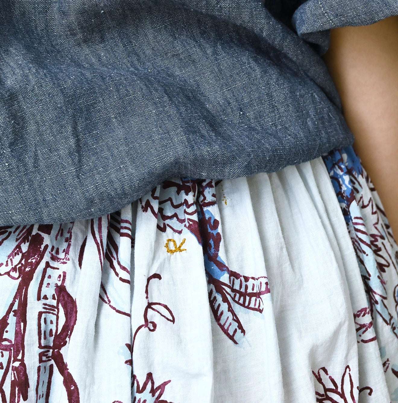45R Cotton Linen Palampore Skirt - Image 9