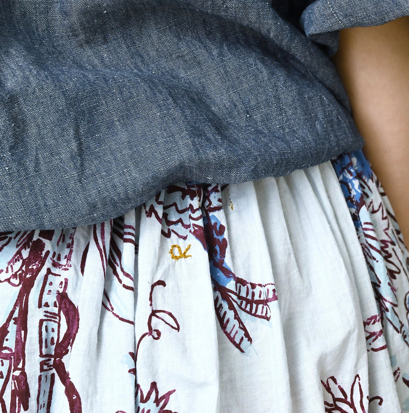 45R Cotton Linen Palampore Skirt - Image 9