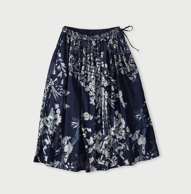 45R Indigo Cotton Linen Palampore Skirt - Image 1