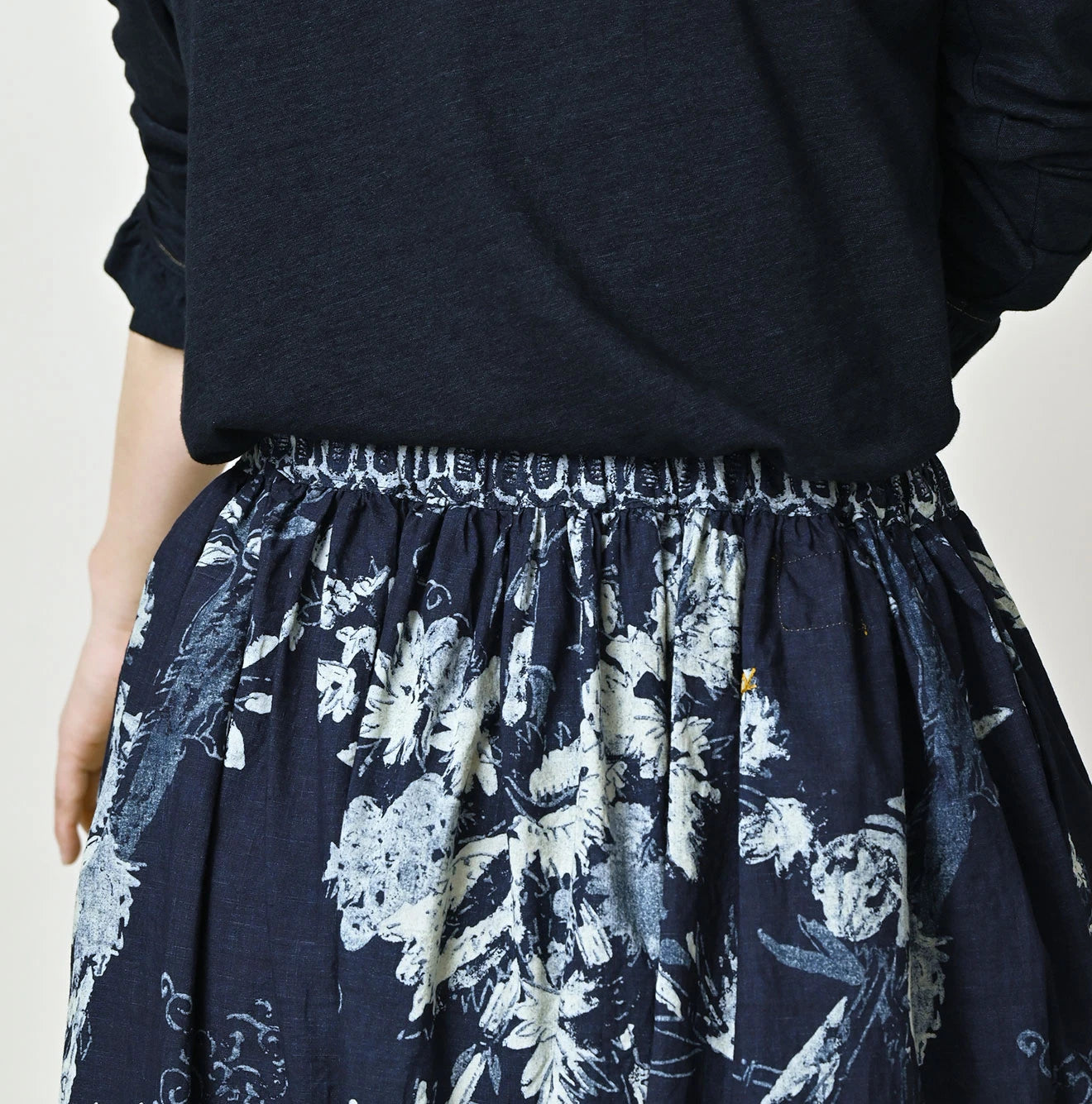 45R Indigo Cotton Linen Palampore Skirt - Image 8