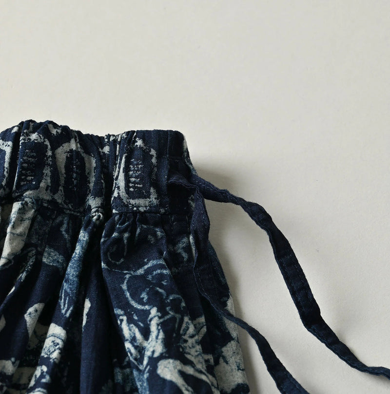 45R Indigo Cotton Linen Palampore Skirt - Image 12