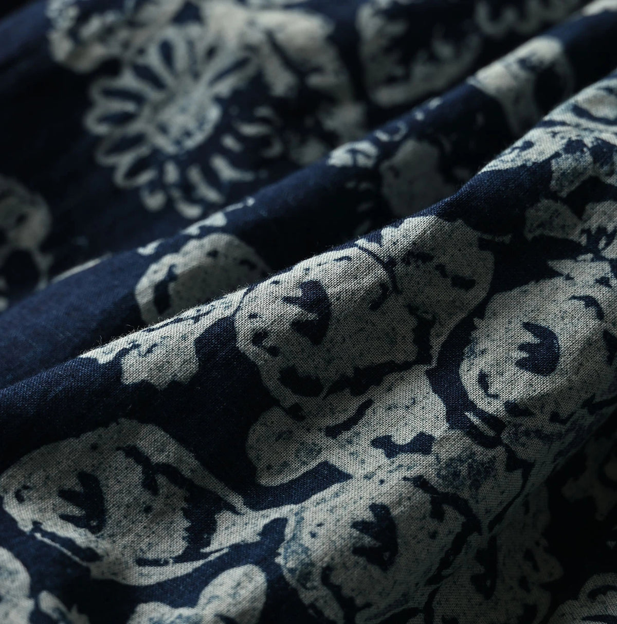 45R Indigo Cotton Linen Palampore Skirt