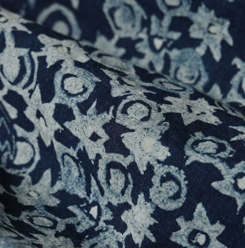 45R Indigo Cotton Linen Palampore Skirt - Image 14