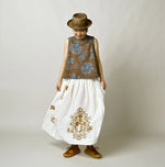 45R Linen Foil Easy Gathered Skirt