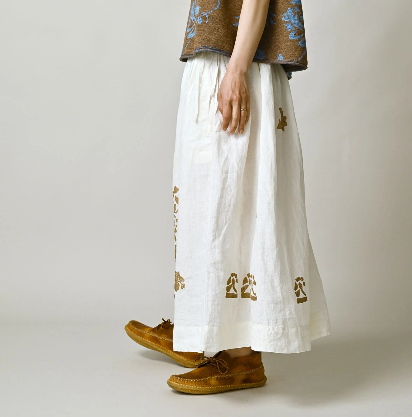 45R Linen Foil Easy Gathered Skirt - Image 6