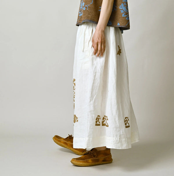 45R Linen Foil Easy Gathered Skirt