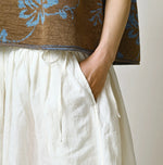 45R Linen Foil Easy Gathered Skirt