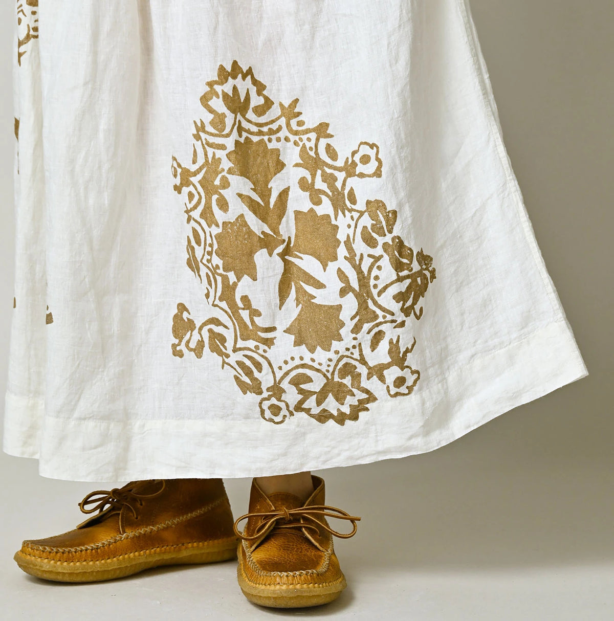 45R Linen Foil Easy Gathered Skirt