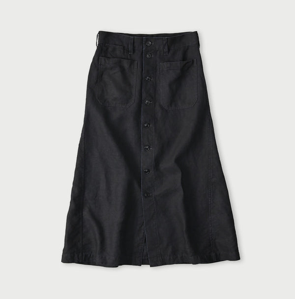 45R Indigo Linen Bell Skirt