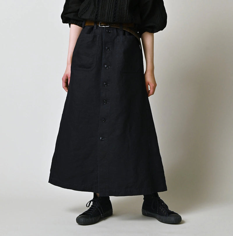 45R Indigo Linen Bell Skirt - Image 3