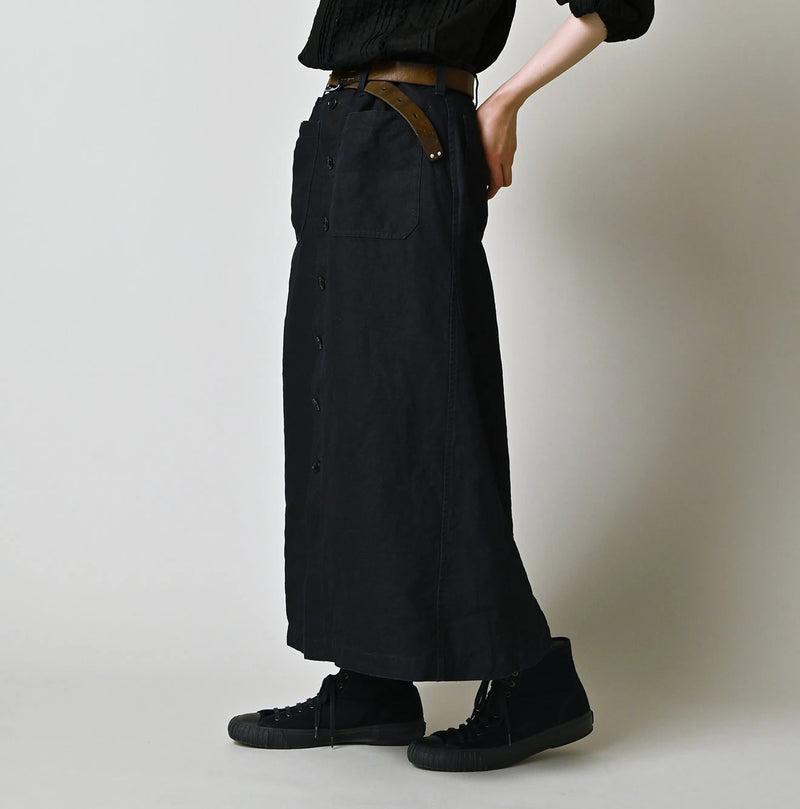 45R Indigo Linen Bell Skirt - Image 4