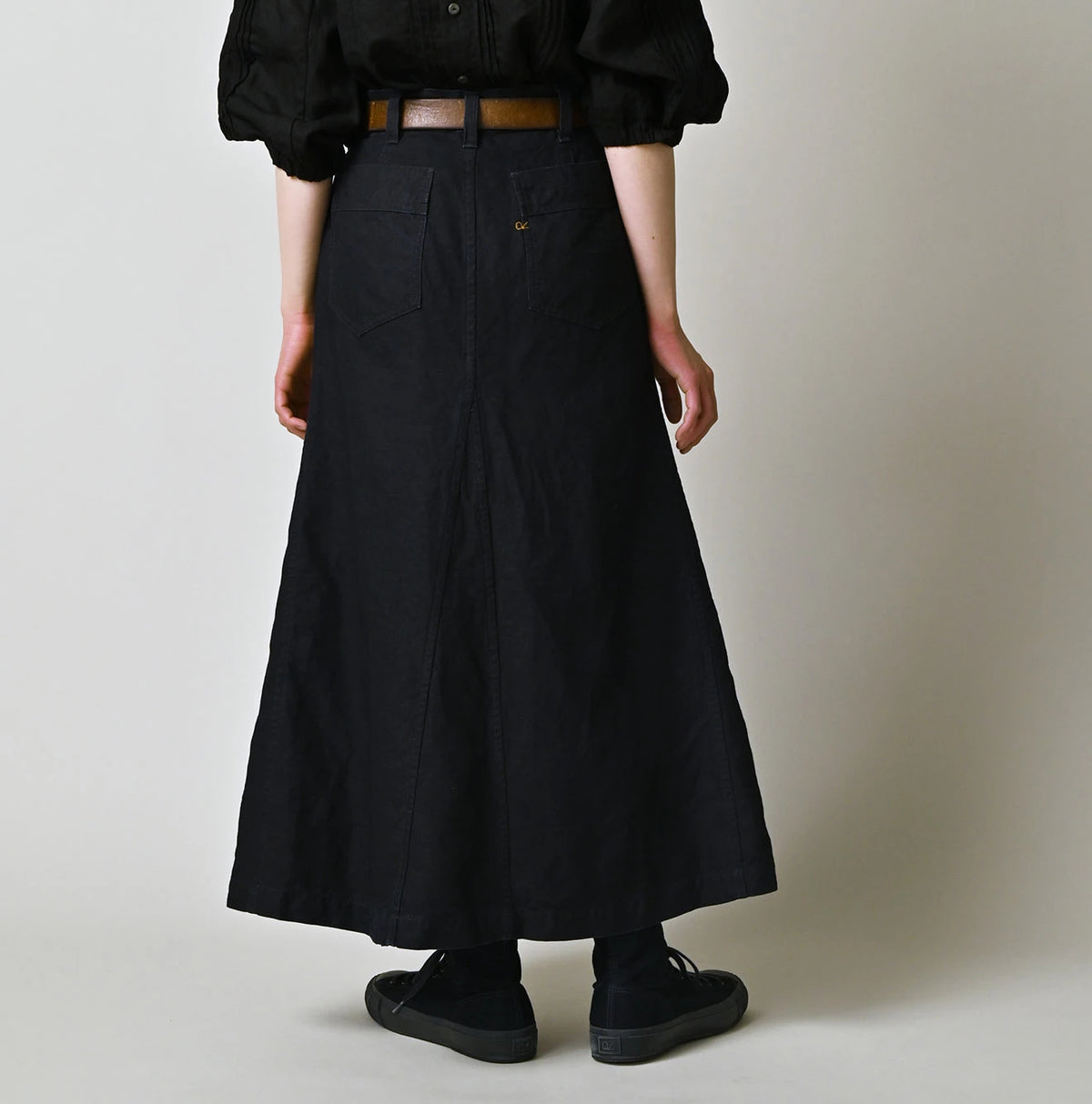 45R Indigo Linen Bell Skirt
