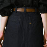 45R Indigo Linen Bell Skirt