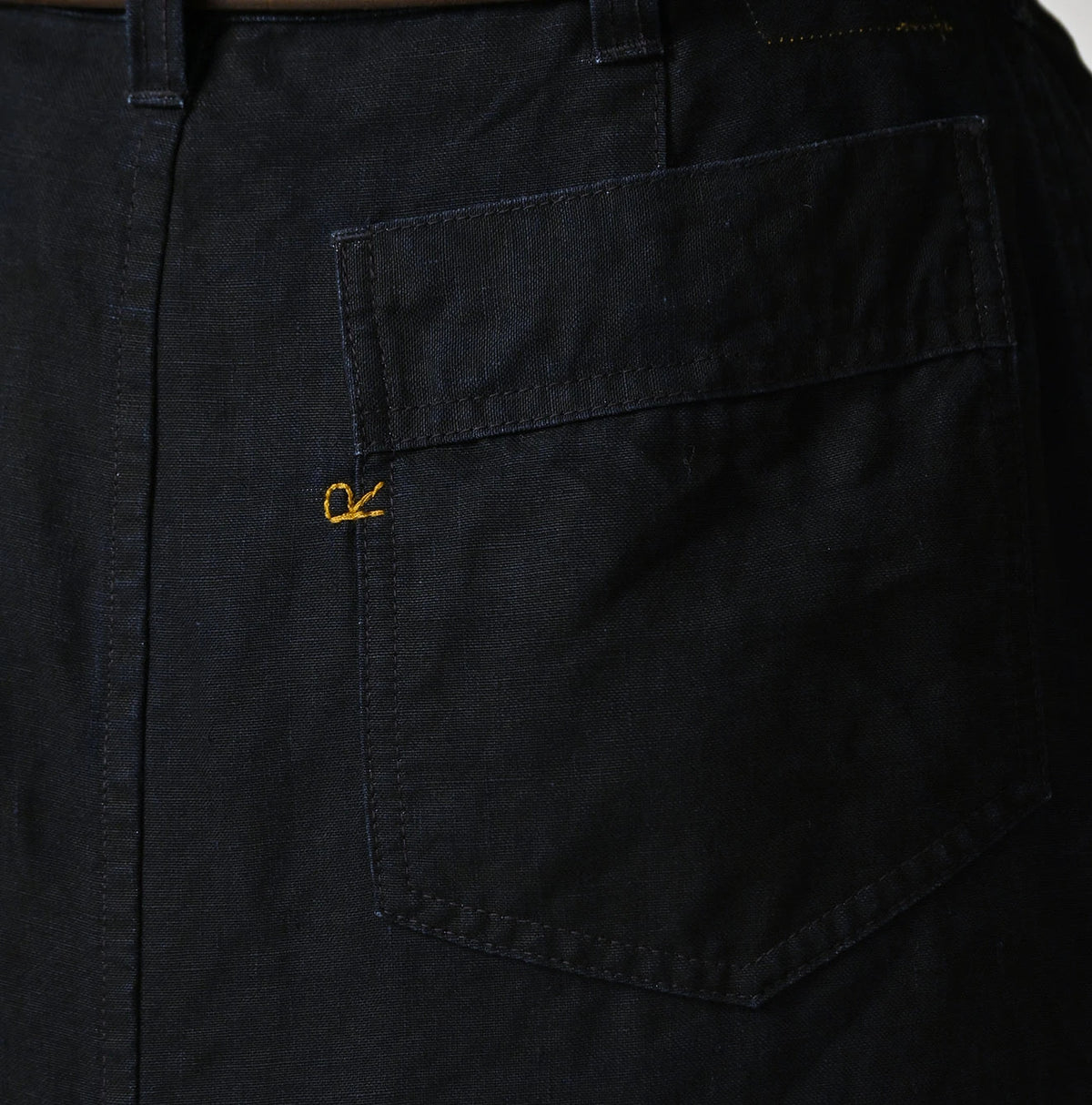 45R Indigo Linen Bell Skirt