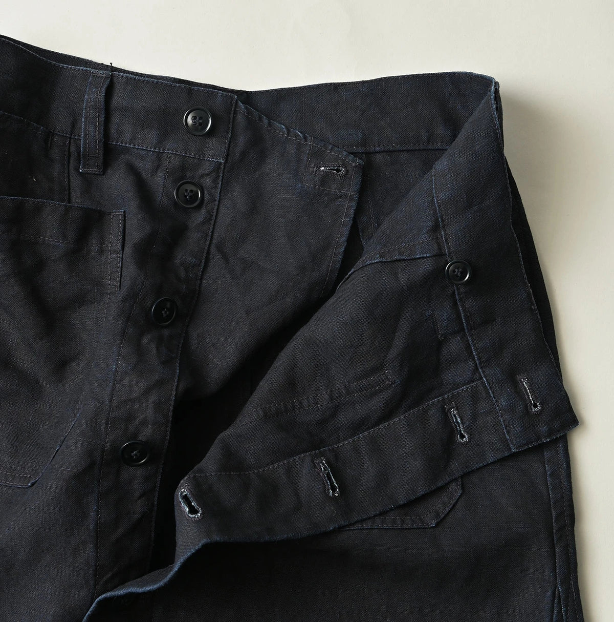45R Indigo Linen Bell Skirt