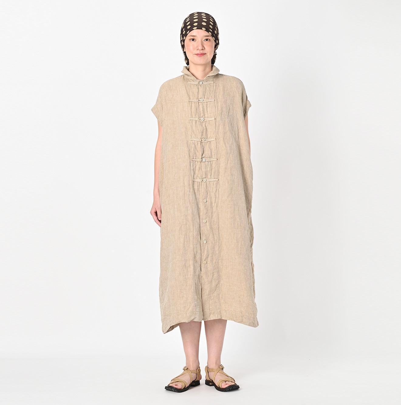 Indian Linen Herringbone 8 Knots Dress