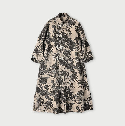 45R Linen Lotus Clover Knot Dress