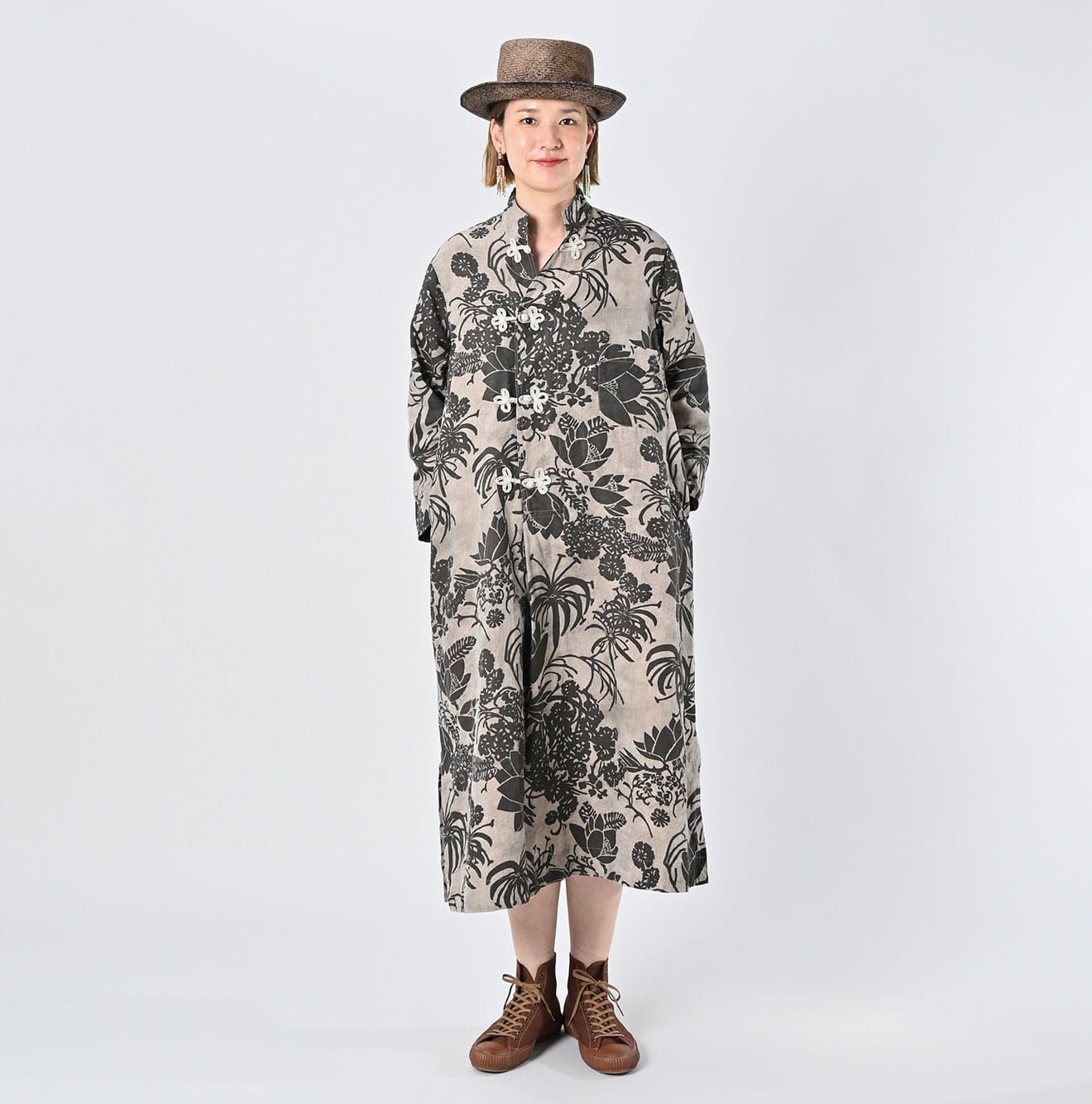 45R Linen Lotus Clover Knot Dress