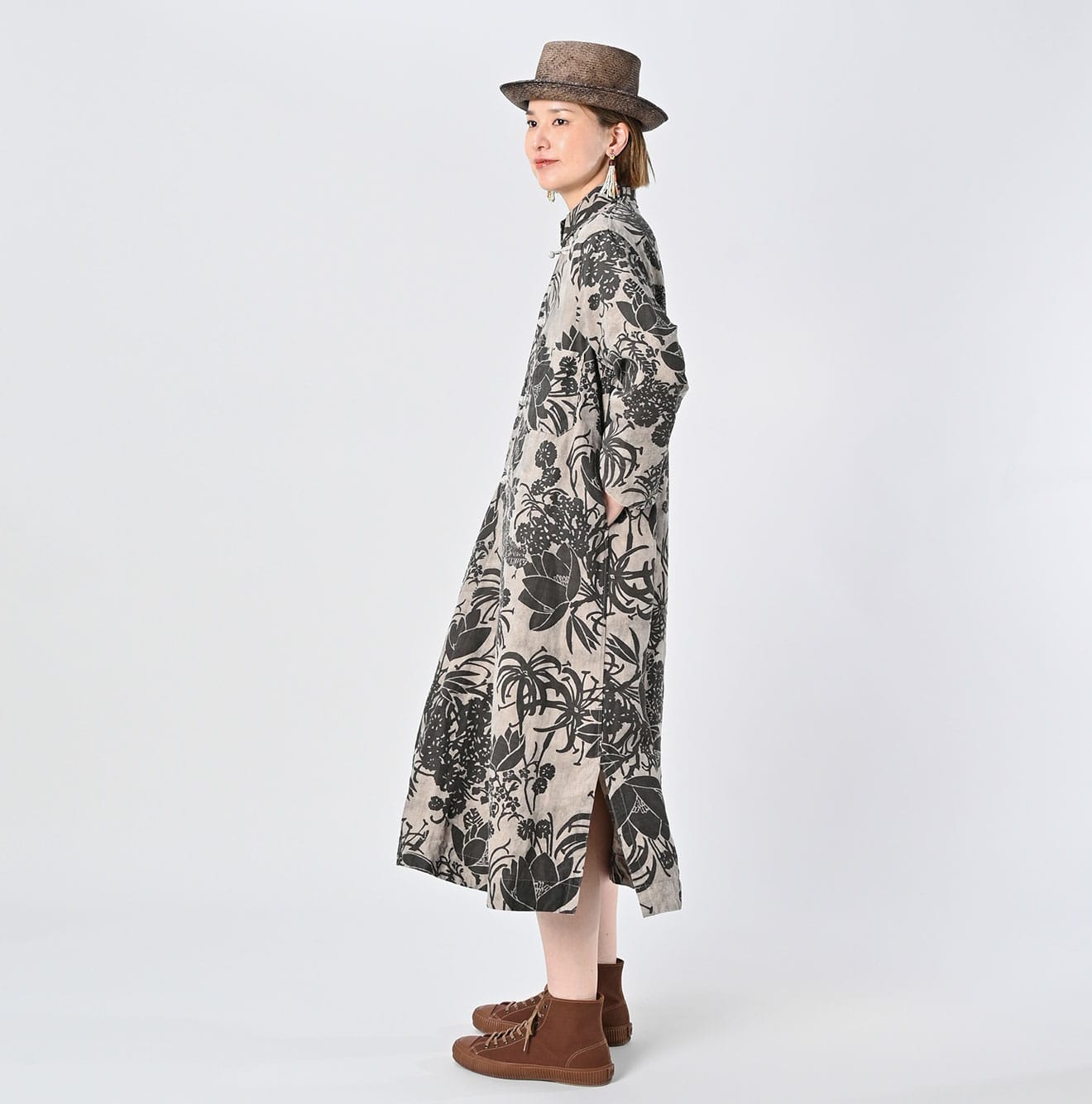 45R Linen Lotus Clover Knot Dress