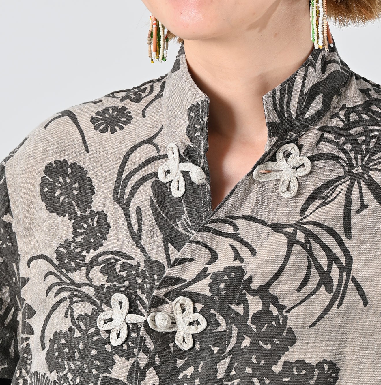 45R Linen Lotus Clover Knot Dress