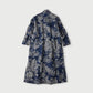 45R Indigo Linen Lotus Clover Knot Dress