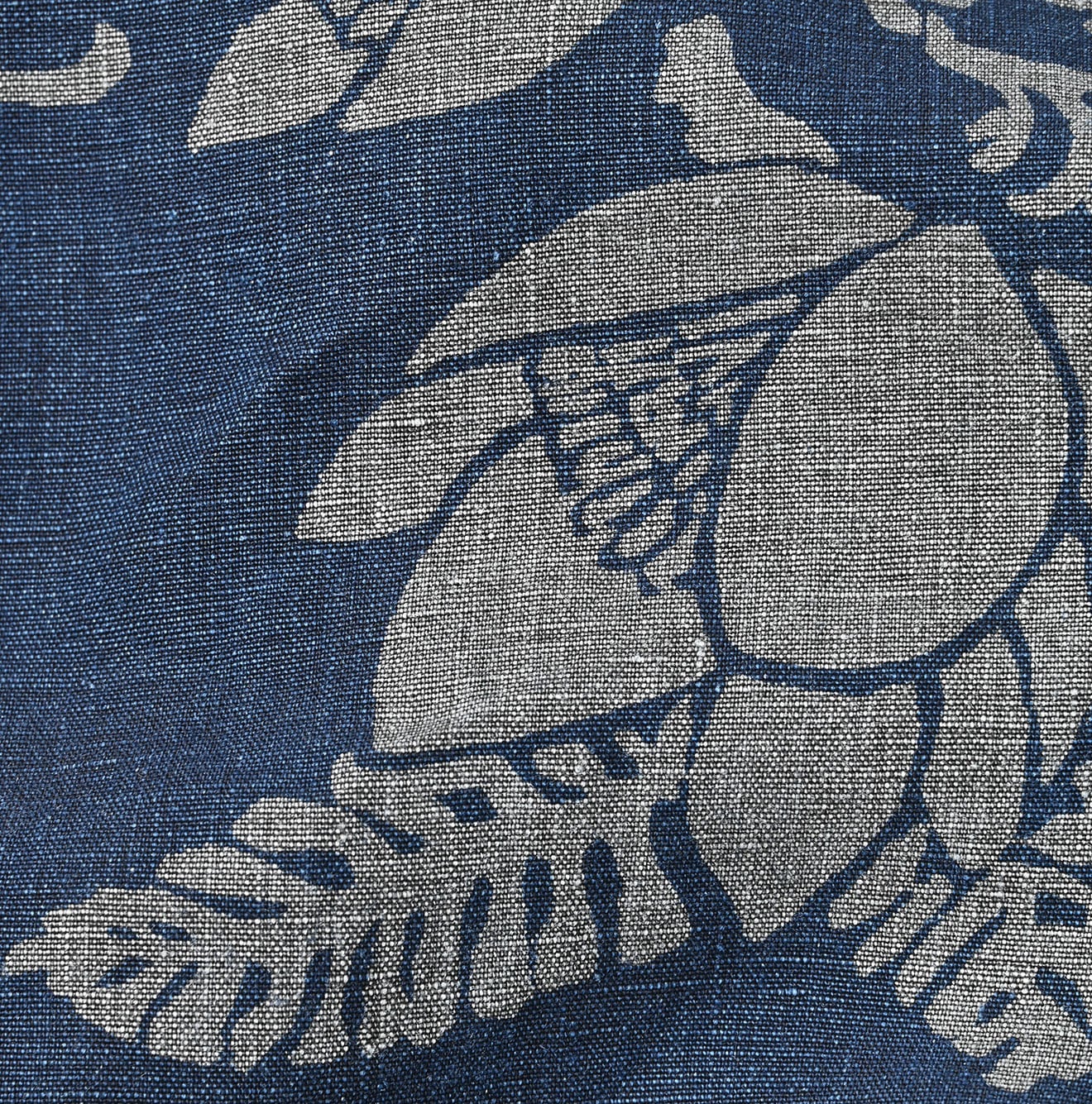 45R Indigo Linen Lotus Clover Knot Dress