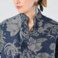 45R Indigo Linen Lotus Clover Knot Dress