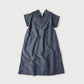 45R Cotton Linen Dungaree Chambray Cutwork Dress