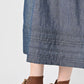 45R Cotton Linen Dungaree Chambray Cutwork Dress