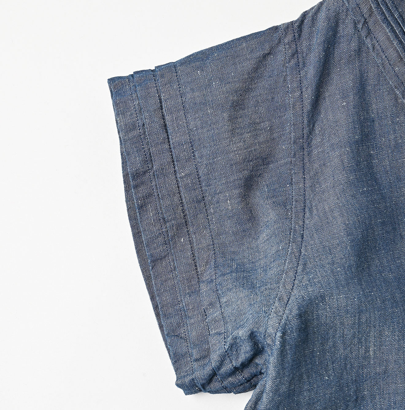 45R Cotton Linen Dungaree Chambray Cutwork Dress