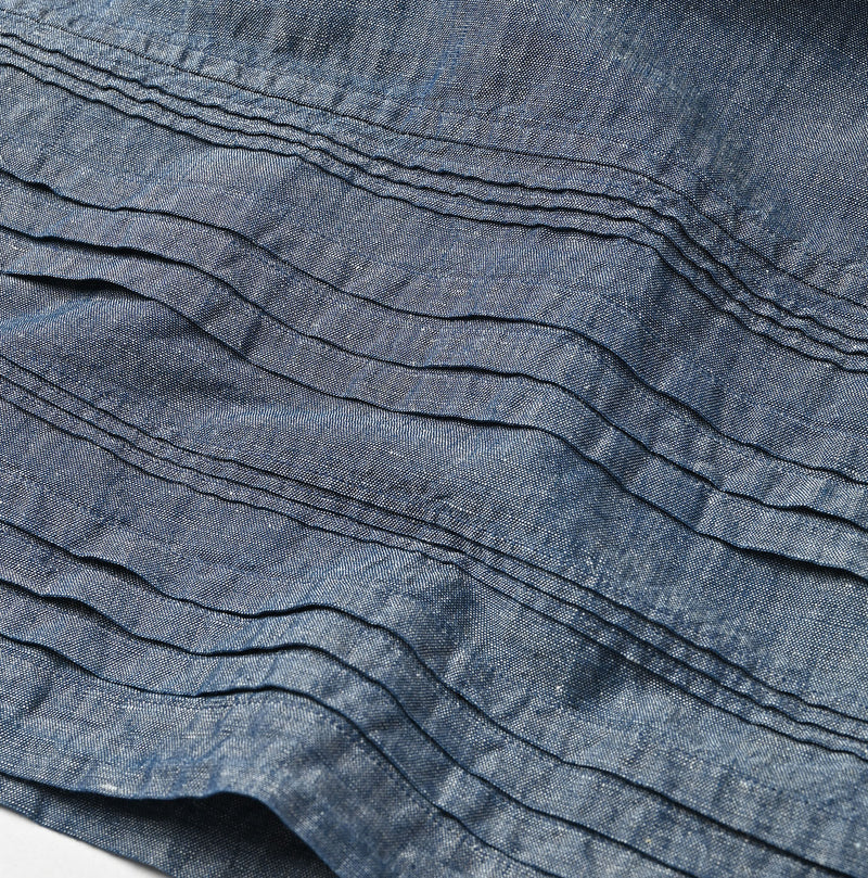 45R Cotton Linen Dungaree Chambray Cutwork Dress