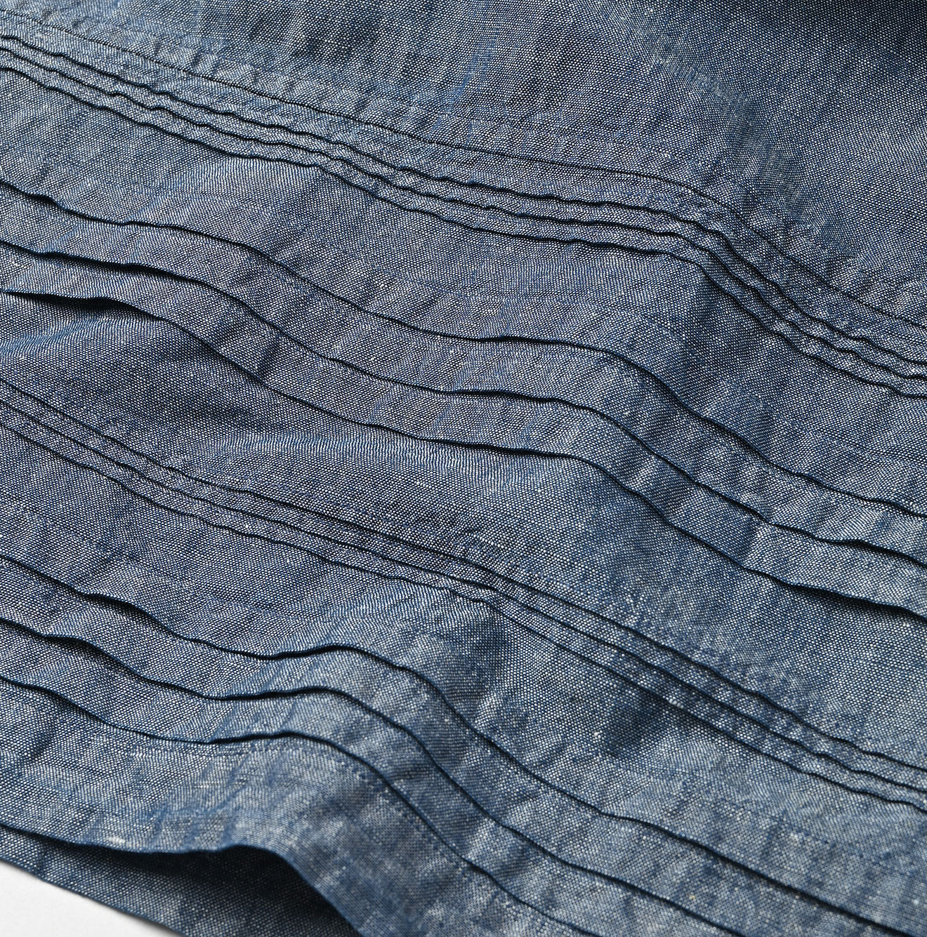45R Cotton Linen Dungaree Chambray Cutwork Dress