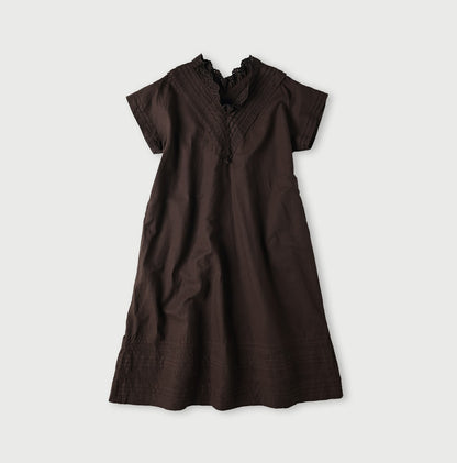 45R Cotton Linen Chambray Cutwork Dress
