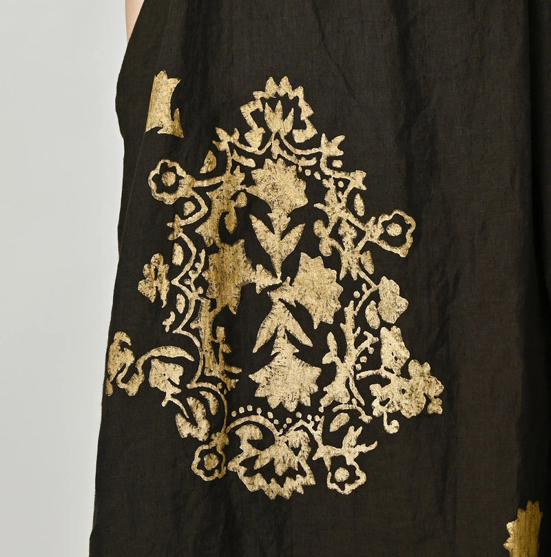 45R Indian Linen Foil Shirring Dress - Image 11
