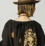 45R Indian Linen Foil Shirring Dress