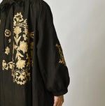 45R Indian Linen Foil Shirring Dress