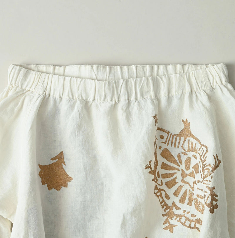 45R Indian Linen Foil Shirring Dress - Image 16