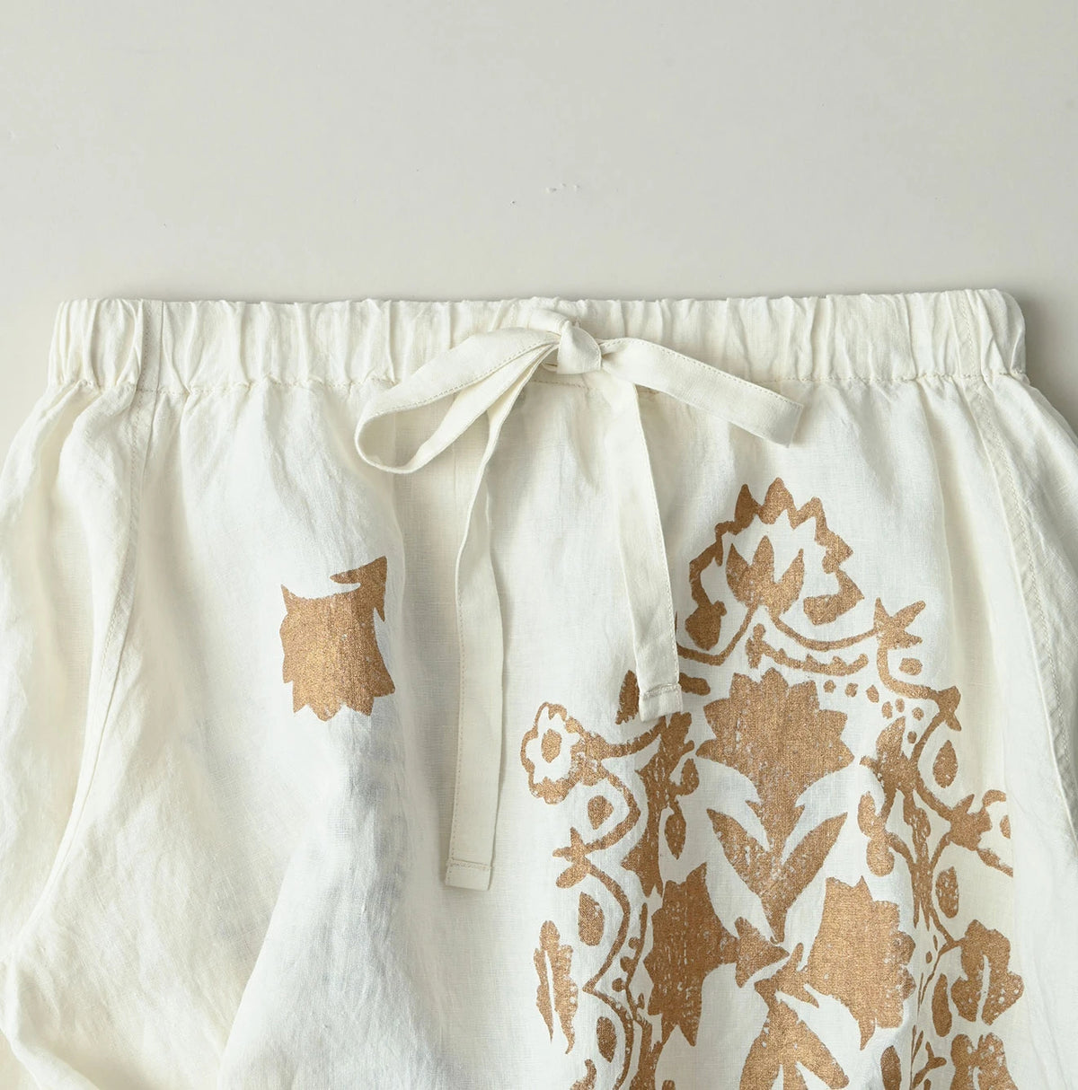 45R Indian Linen Foil Shirring Dress