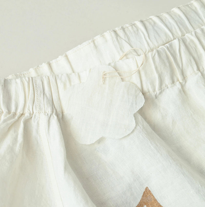 45R Indian Linen Foil Shirring Dress - Image 23