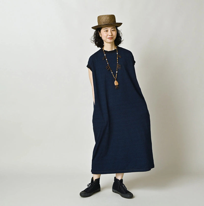 45R Indigo Tenjiku Stripe M-Dress - Image 2