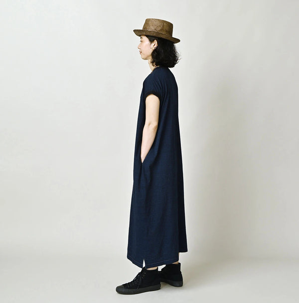 45R Indigo Tenjiku Stripe M-Dress