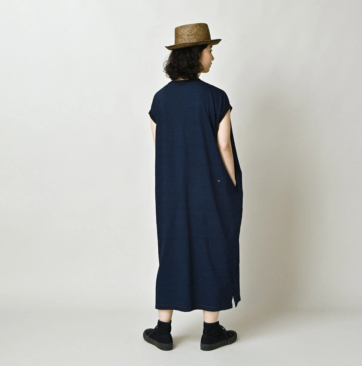 45R Indigo Tenjiku Stripe M-Dress