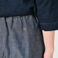 45R Cotton Linen Dungaree Chambray Cutwork Pants