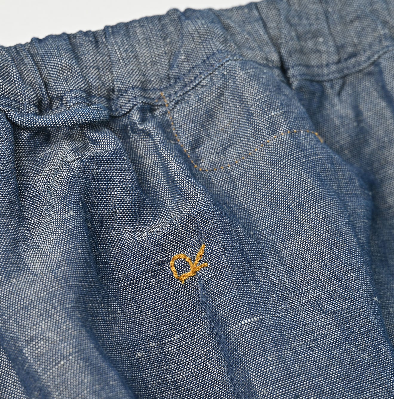 45R Cotton Linen Dungaree Chambray Cutwork Pants