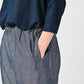 45R Cotton Linen Dungaree Chambray Cutwork Pants
