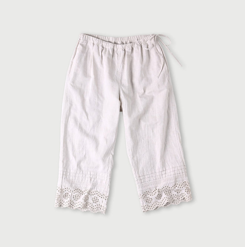 45R Cotton Linen Dungaree Chambray Cutwork Pettipants