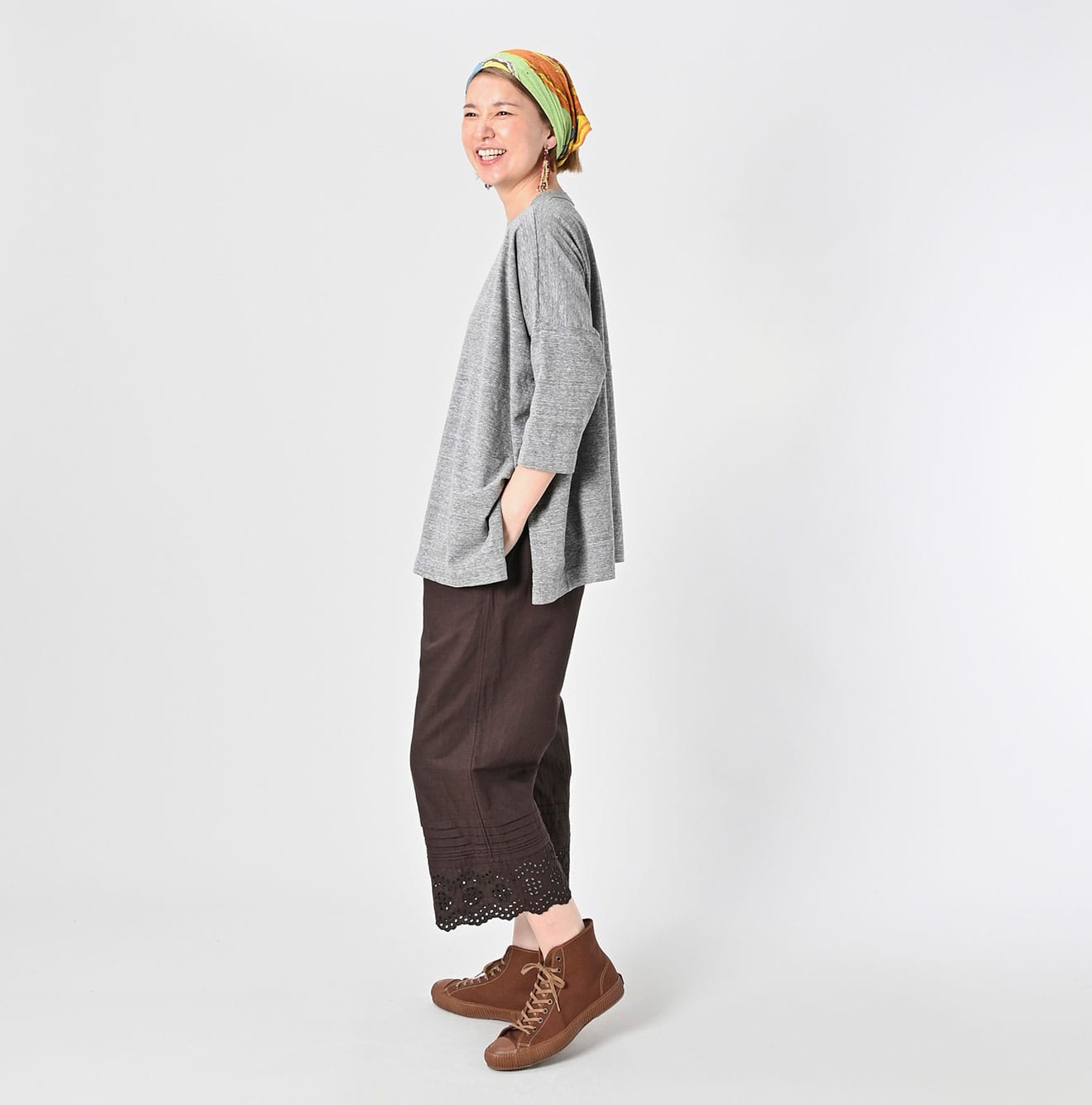 45R Cotton Linen Dungaree Chambray Cutwork Pettipants