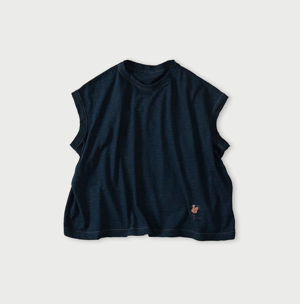 45R Indigo Flamingway Embroidery M-Camisole