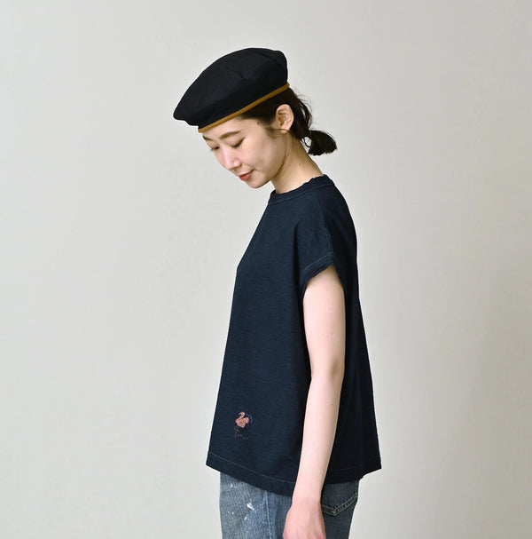 45R Indigo Flamingway Embroidery M-Camisole